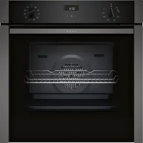 Neff B3ACE4HG0B Slide and Hide 59.4cm Built In Electric Single Oven - Black with Graphite Trim