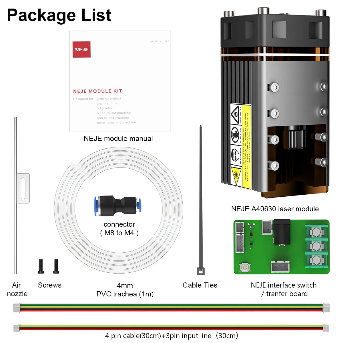 NEJE A40630 6W Square Beam Laser Module Kits