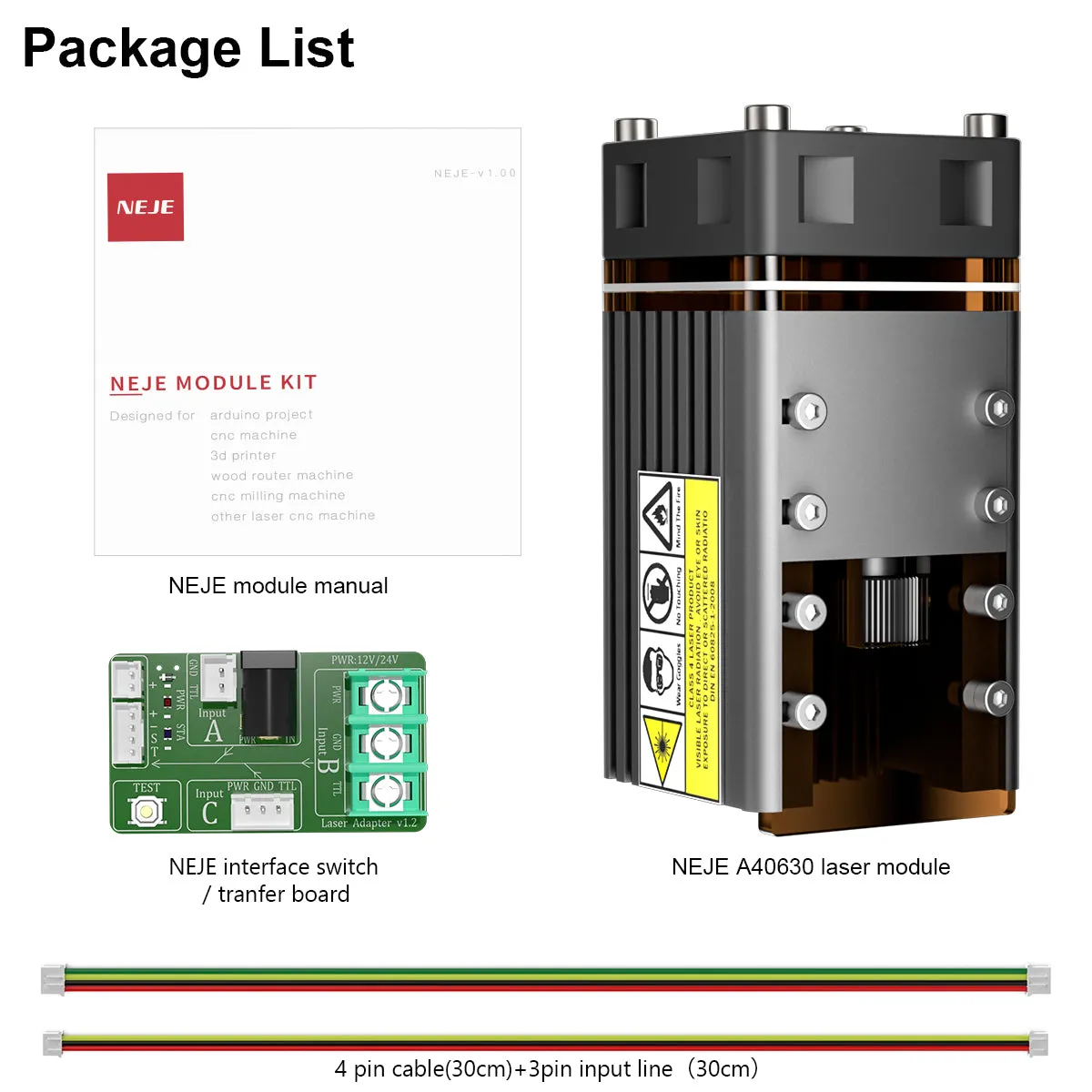 NEJE A40630 6W Square Beam Laser Module Kits