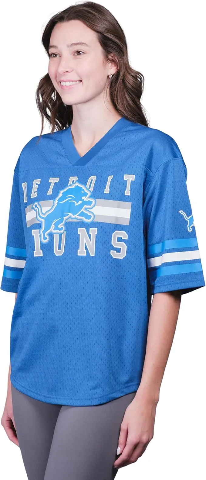 NFL Official Women's Soft Mesh Vintage Gameday Shirt|Detroit Lions