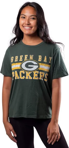 NFL Official Women's Soft Mesh Vintage Gameday Shirt|Green Bay Packers