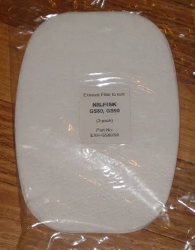 Nilfisk GA70, GS80, GS90, GM90 Vacuum Cleaner Filters (Pkt 3) - # EXH-GS80/90