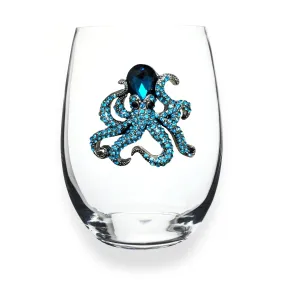 Octopus Jeweled Stemless Wine Glass