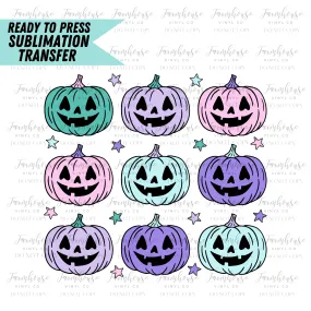 Pastel Pumpkins Ready to Press Sublimation Transfer Design