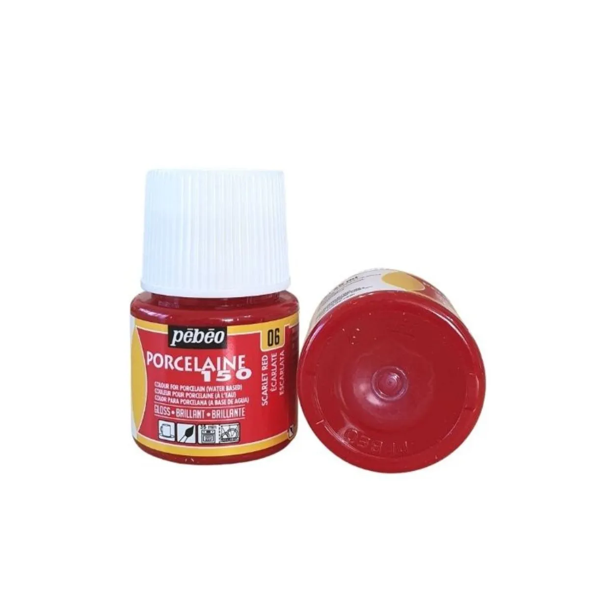 Pebeo Porcelaine 150 Ceramic Paint, 45 ml Bottle - Scarlet Red