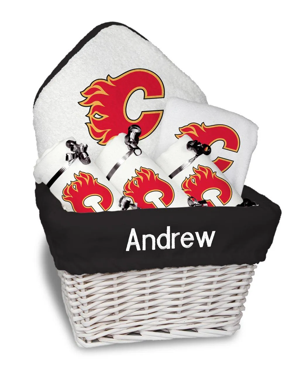 Personalized Calgary Flames Medium Basket - 6 Items