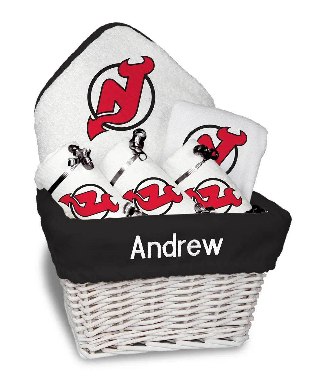 Personalized New Jersey Devils Medium Basket - 6 Items