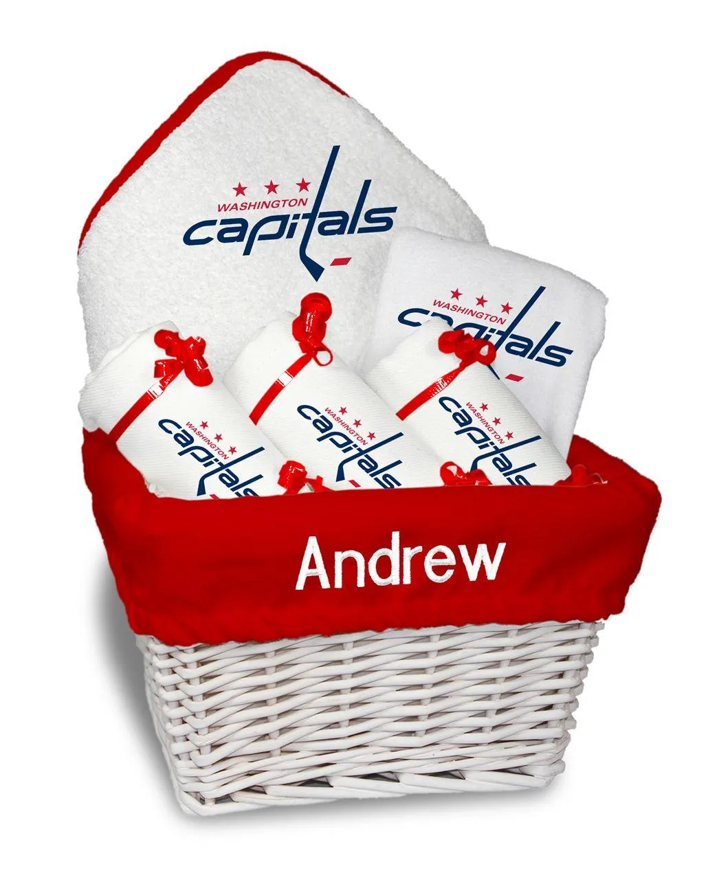 Personalized Washington Capitals Medium Basket - 6 Items