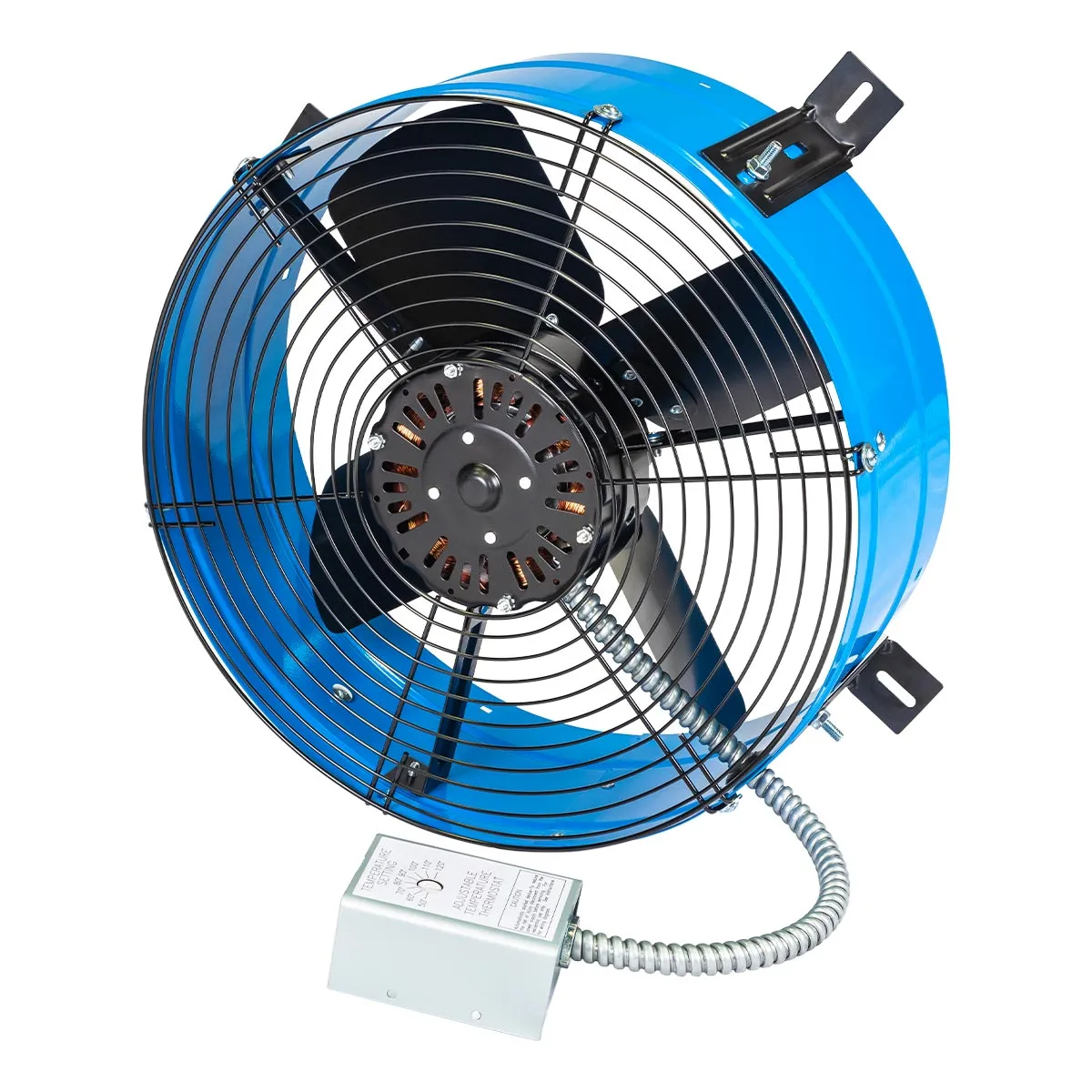 Premium 1,600 CFM Gable Mount Power Attic Ventilator in Blue