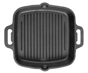 Premium Quality Cast Iron Double Handle Grill Pan Pre Seasoned