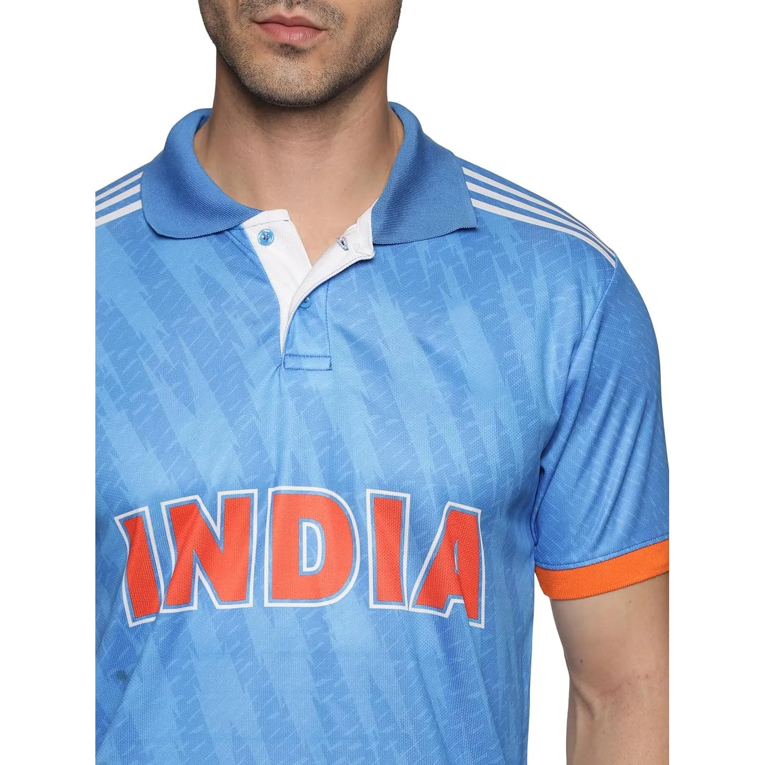 Prokick Indian Cricket Fan Jersey Polo Neck T-Shirt