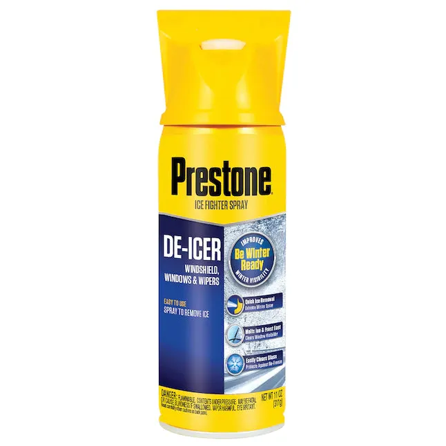 PRS AS242 Prestone Windshield De-Icer Spray W/ Scraper (11 OZ)