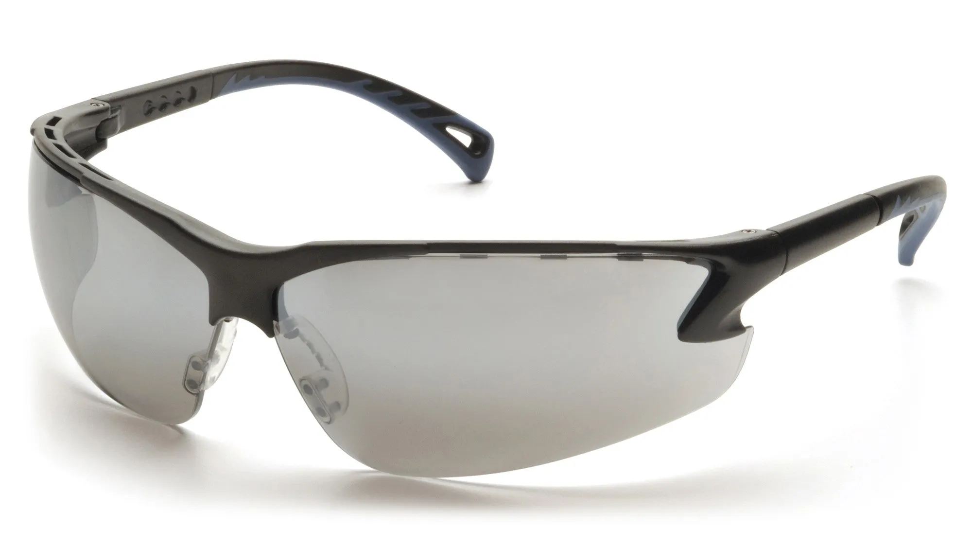 Pyramex SB5770D Venture 3 Black Safety Glasses W/ Silver Mirror Lens (12 each)