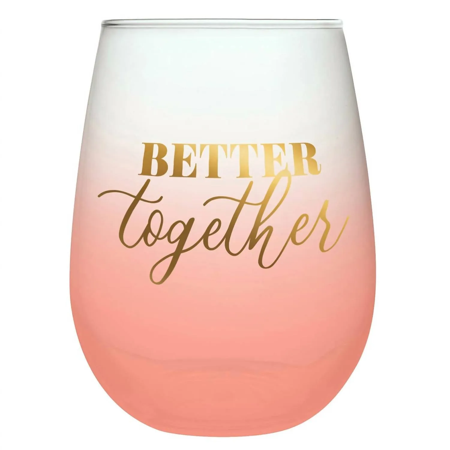 "better Together" Wine Glasses In Peach