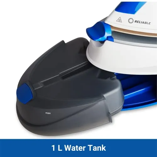 Reliable 125IS Maven Steam Iron - 1500W Ironing Station with Ceramic Soleplate, Iron Lock for Easy Carry, 1 Ltr Removable Water Tank and Auto Shut-Off, Digital Display, Continuous Home Steam Iron