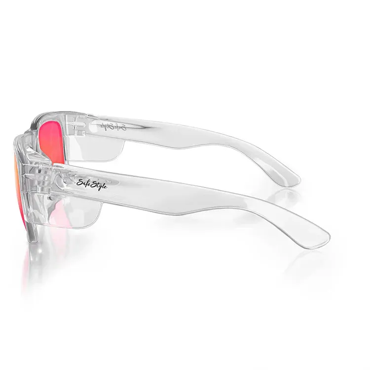 Safestyle Fusions Clear Frame Mirror Red Polarised Lens (FCRP100)