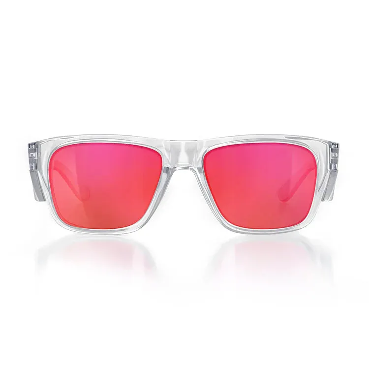 Safestyle Fusions Clear Frame Mirror Red Polarised Lens (FCRP100)