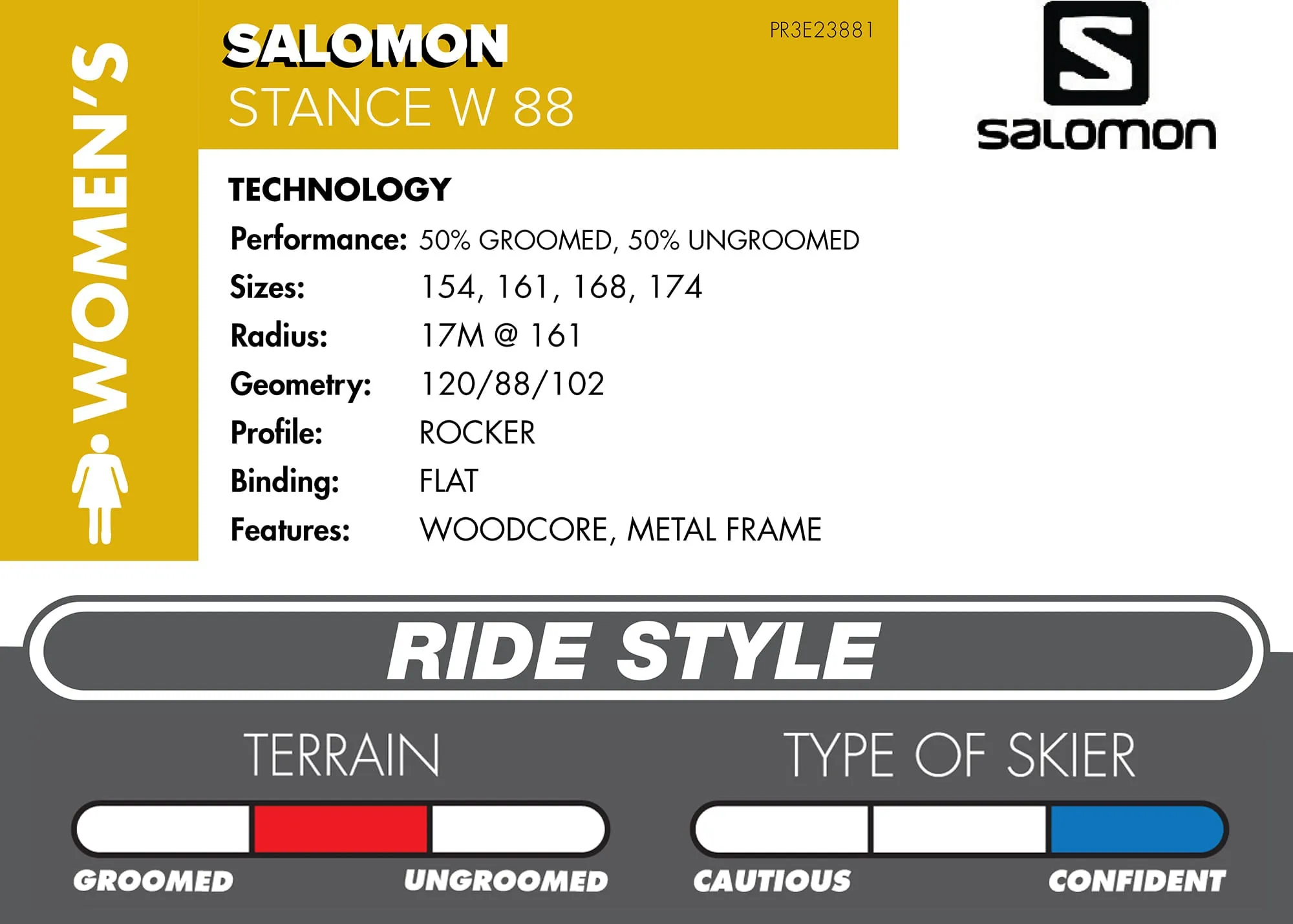 Salomon Stance 88 Womens Skis