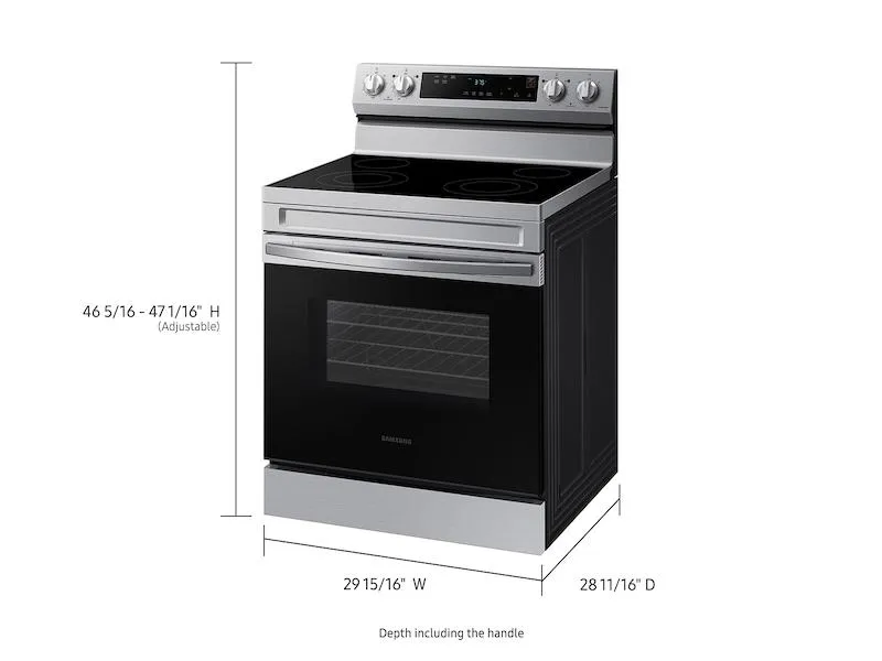 Samsung NE63A6111SS 6.3 cu. ft. Smart Freestanding Electric Range with Steam Clean in Stainless Steel