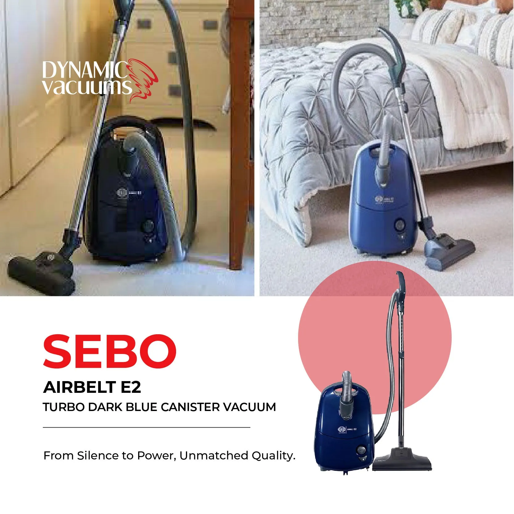 Sebo Airbelt E2 Turbo Dark Blue Canister Vacuum