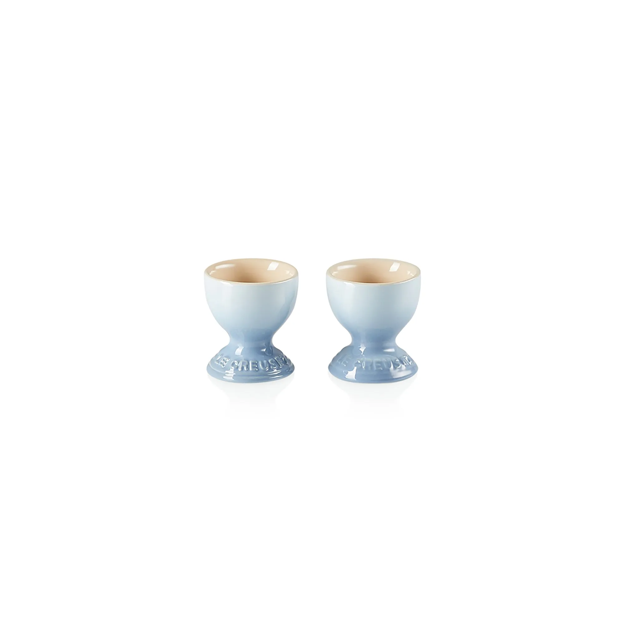 Set of 2 Footed Egg Cup - Coastal Blue