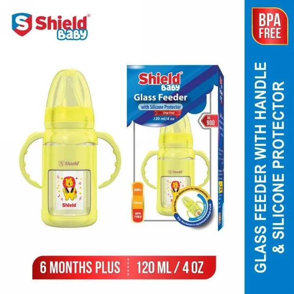 SHIELD BABY GLASS FEEDER SILLICONE PROTECTOR 120ML