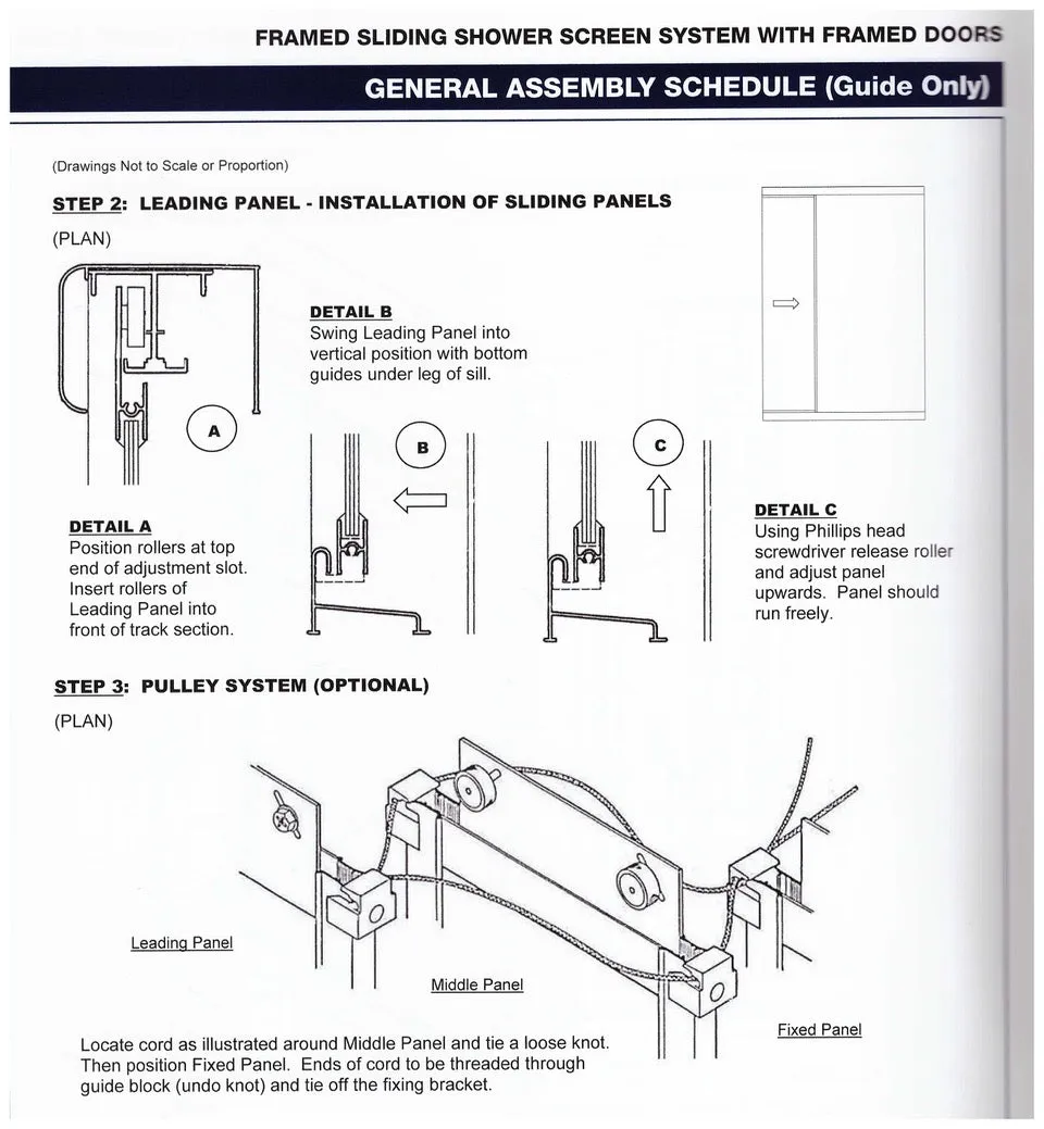 SHOWER repair kit to suit the Elegant shower screen