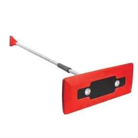 Snow Joe SJBLZD-LED-RED 4-In-1 Telescoping Snow Broom   Ice Scraper | 18-Inch Foam Head | Headlights (Red)