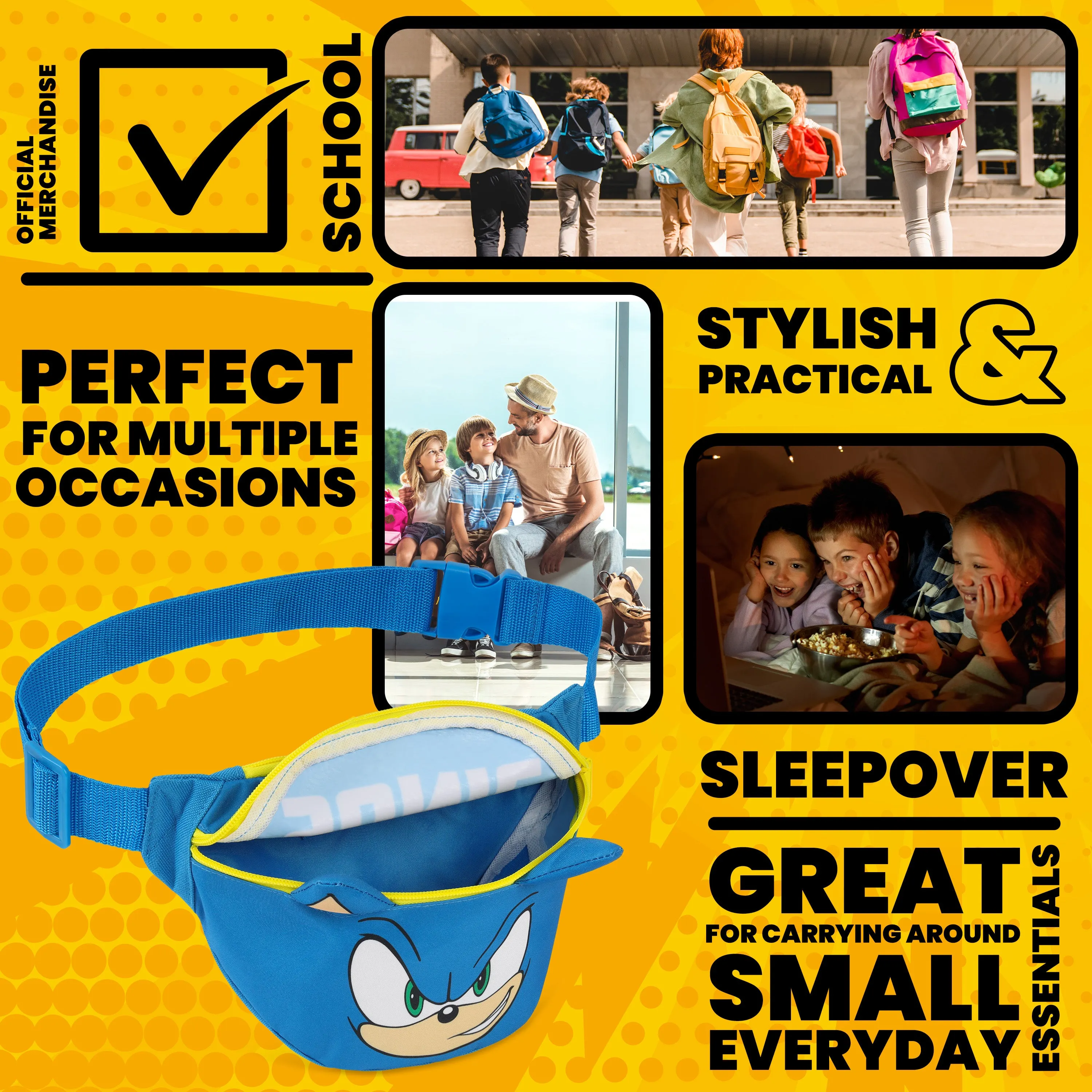 Sonic The Hedgehog Bum Bag for Boys and Girls, Sonic The Hedgehog  Waist Bag