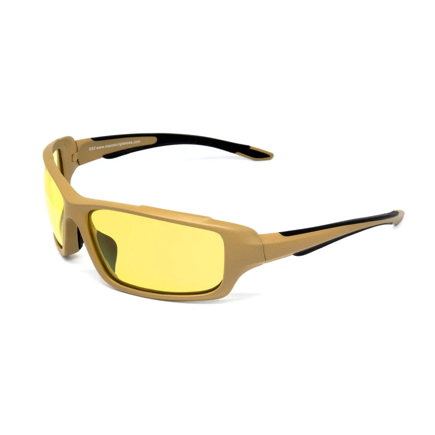 SS2 Coyote Brown High Impact Sunglasses with Yellow Lens