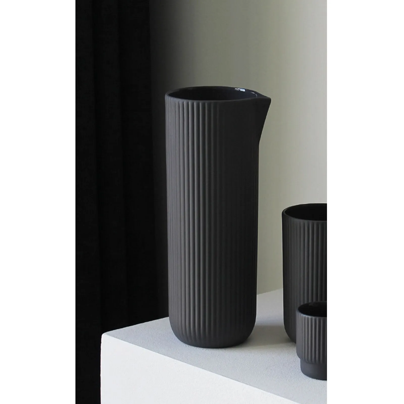 Stoneware Column Carafe in Grey