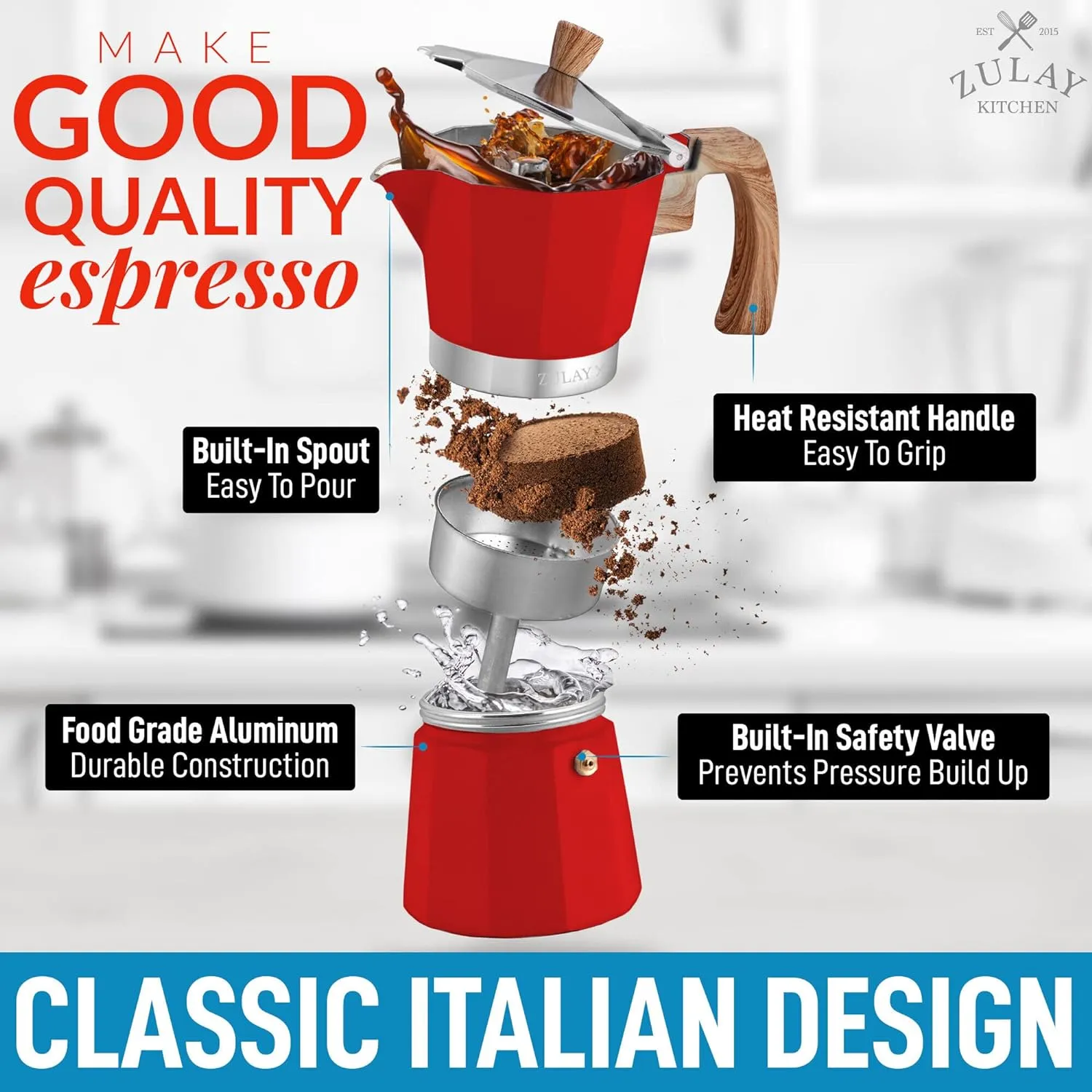 Stovetop Espresso Cup Moka Pot - 3 Cup