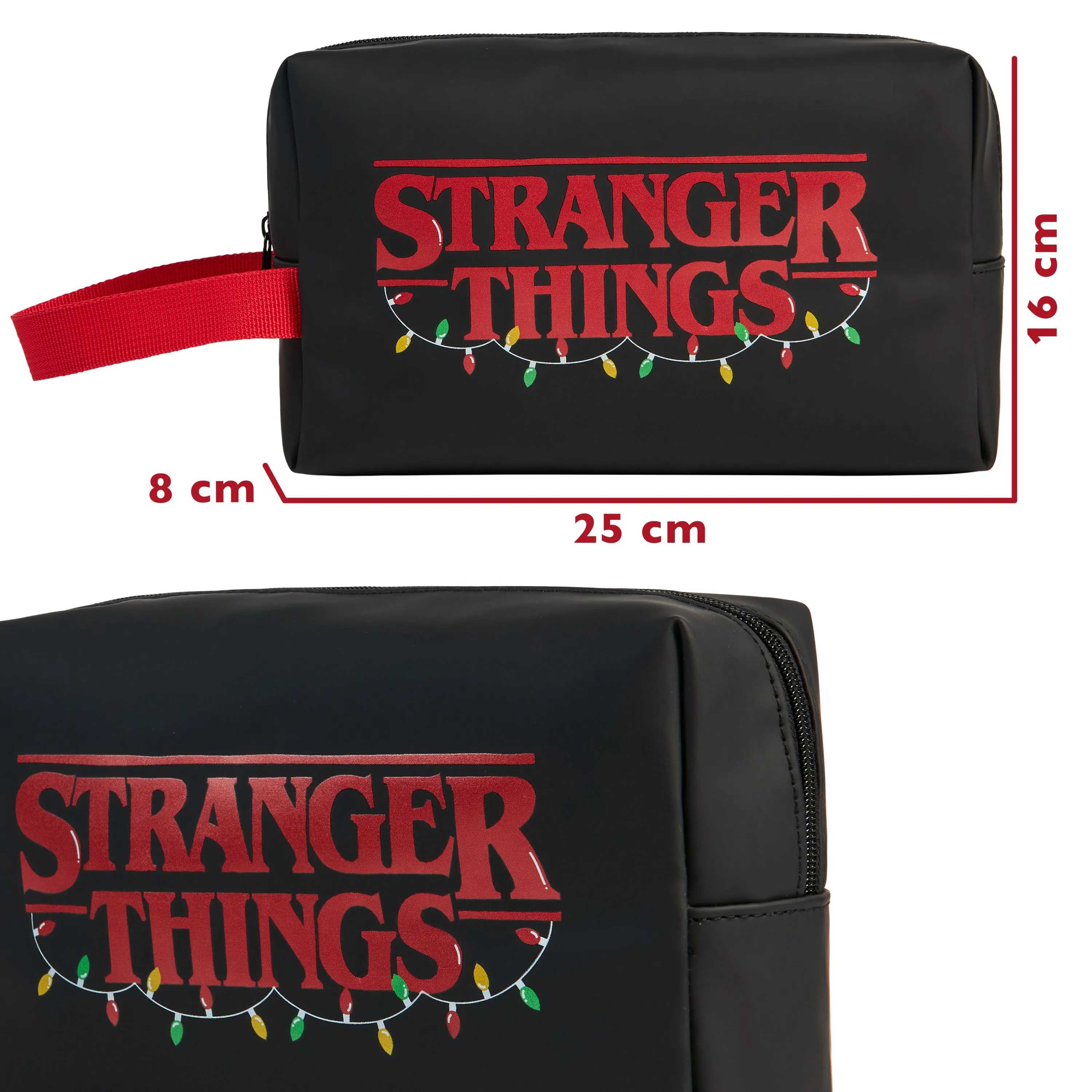 Stranger Things Wash Bag for Adults,  Stranger Things Toiletry Bag - Black/Red