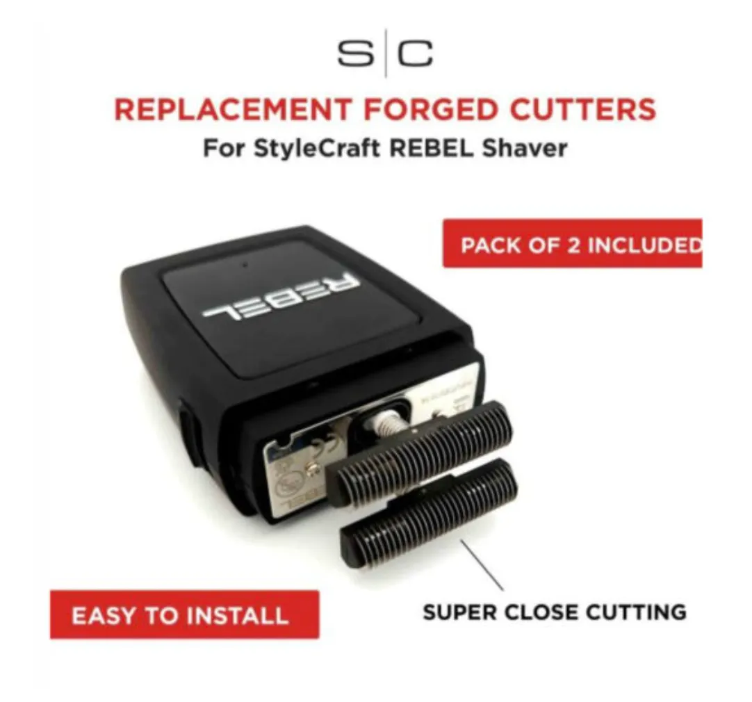 StyleCraft S|C Rebel Shaver Replacement Set of 2 Stainless Steel Cutter Blades #SC514S