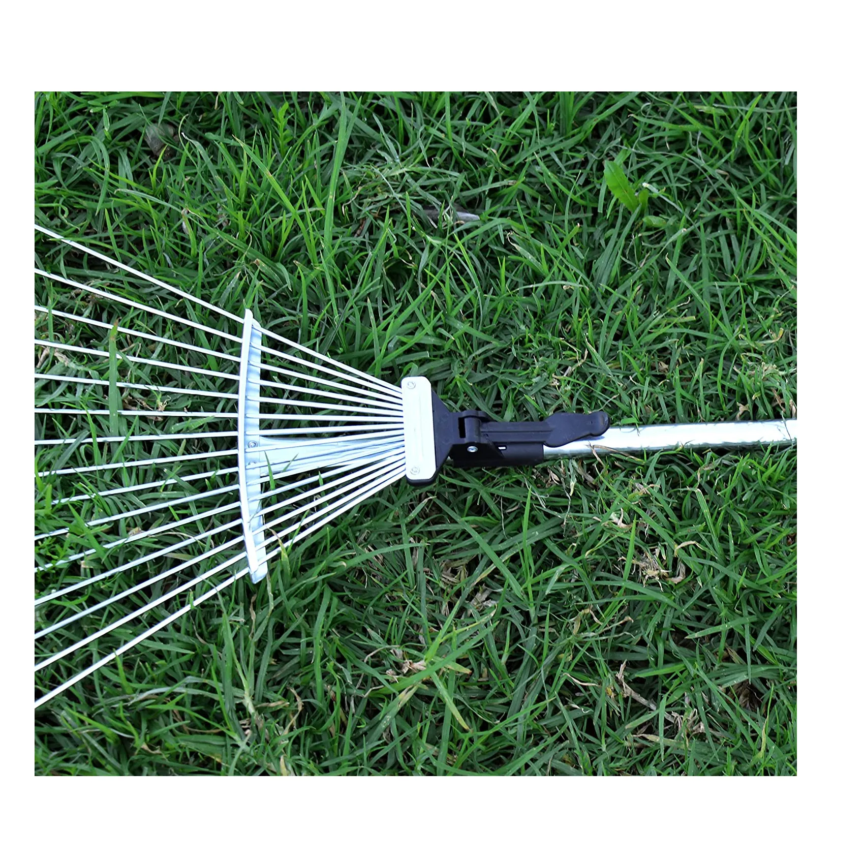 Tabor Tools J16A Telescopic Metal Rake | 63 Inch Adjustable Folding Leaves Rake