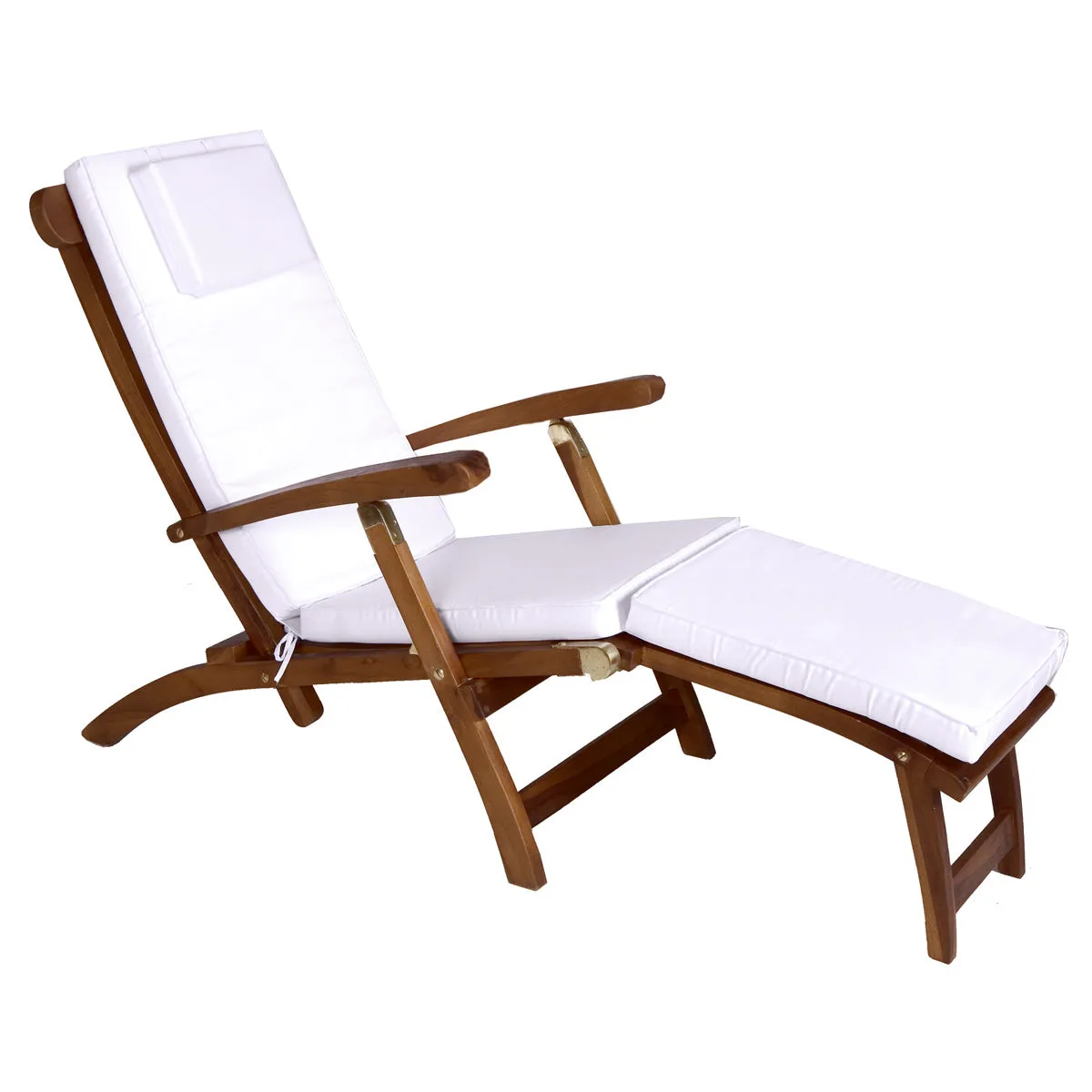 Teak 5-Position Steamer Chair - W24'' - D64'' - H37'' - Arrives Fully Assembled Ready for Immediate Use.