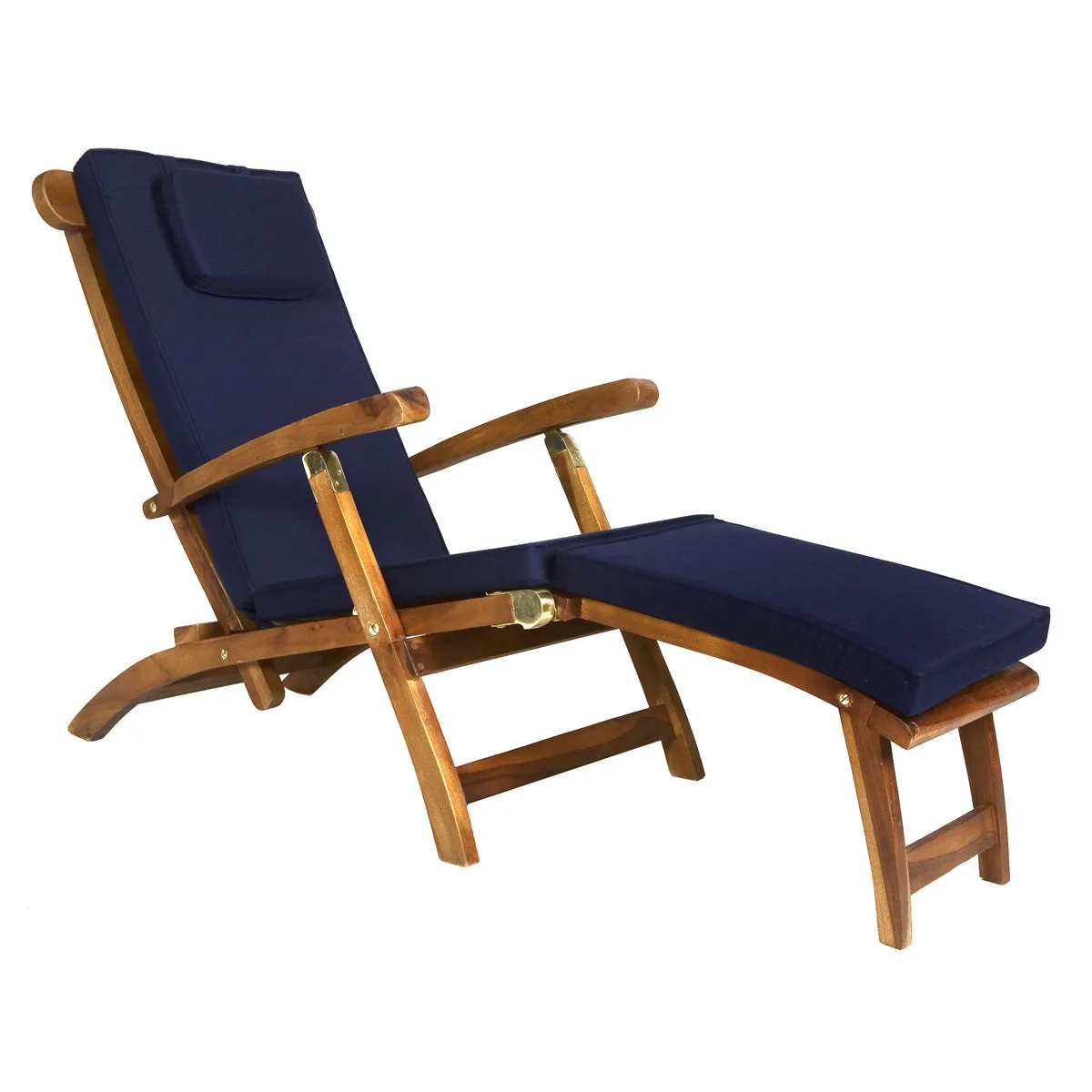 Teak 5-Position Steamer Chair - W24'' - D64'' - H37'' - Arrives Fully Assembled Ready for Immediate Use.