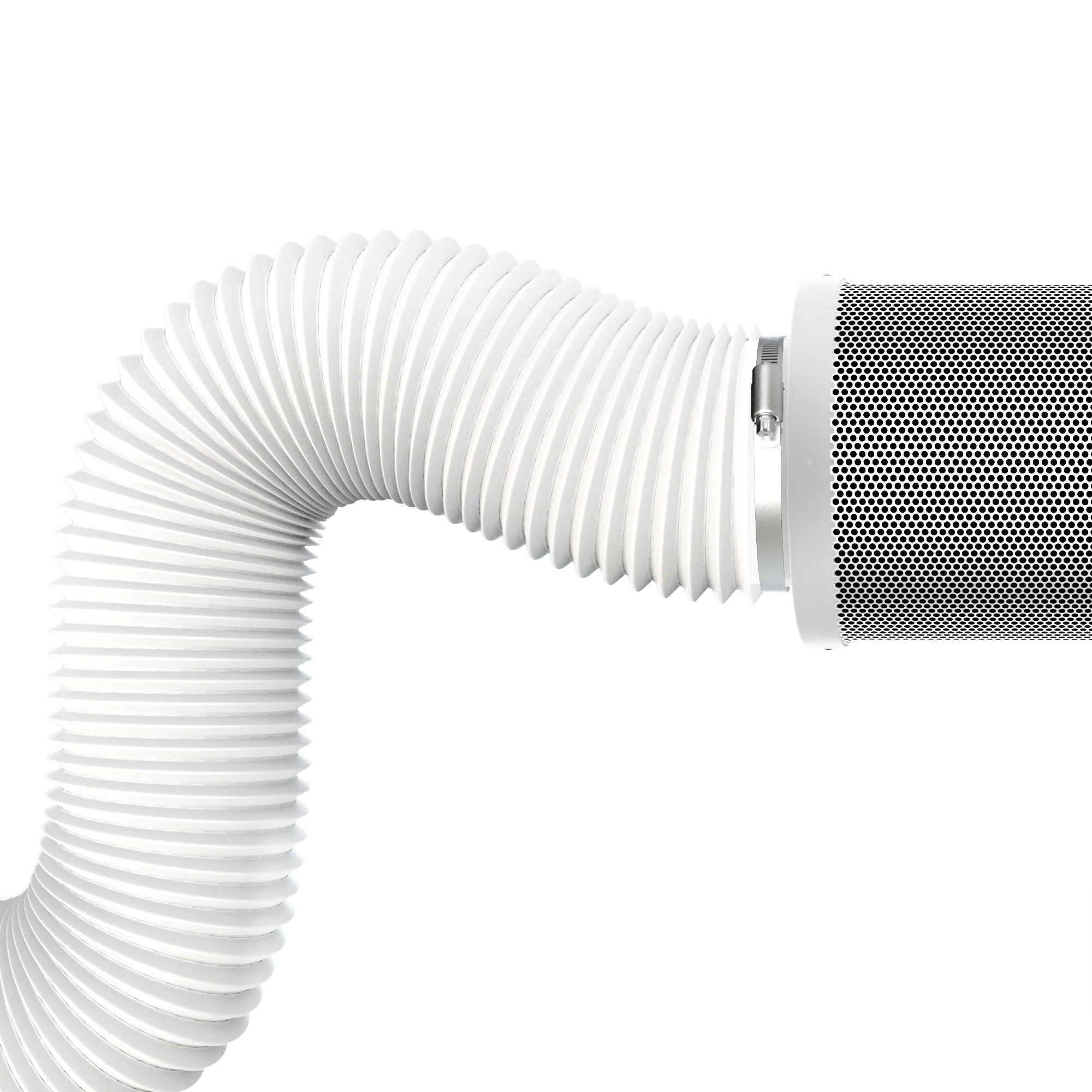 TerraBloom 4" Air Duct - 25 FT Long, White Flexible Ducting with 2 Clamps