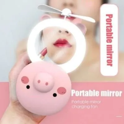 The Piglet - Make Up Mirror with LED and Fan