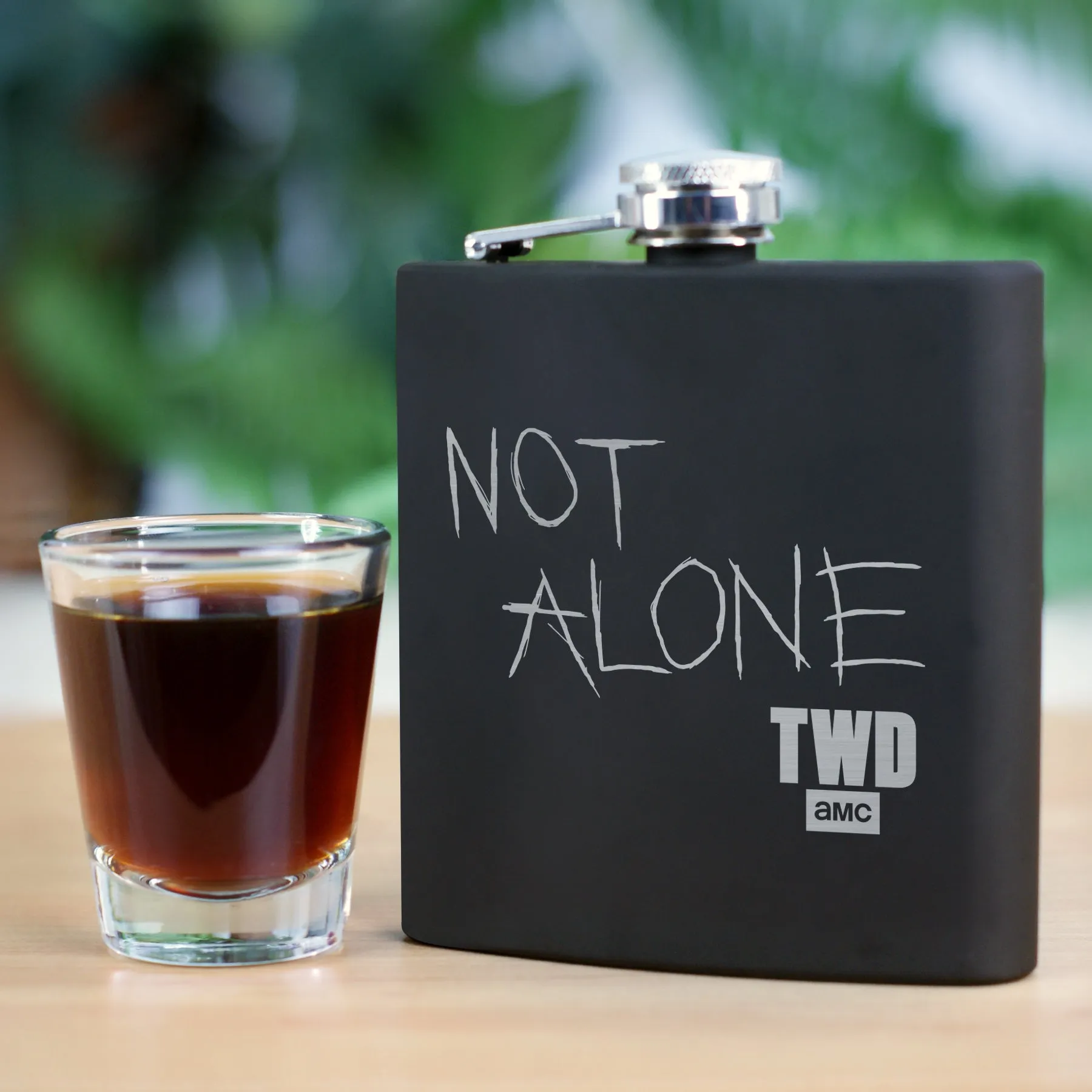 The Walking Dead Not Alone Laser Engraved Flask