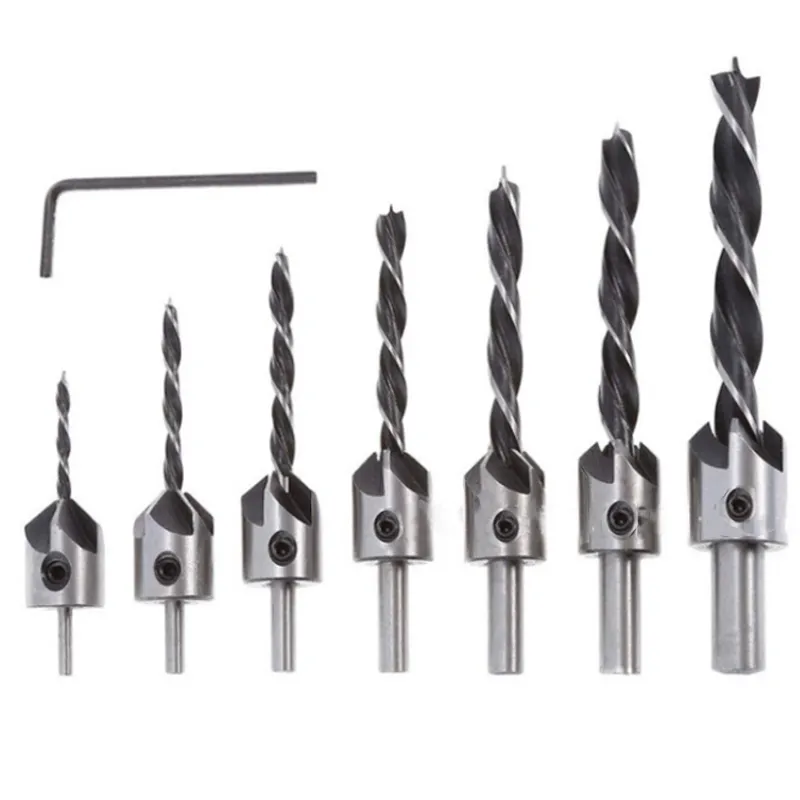 Three Pointed Woodworking Countersink Drill Bits