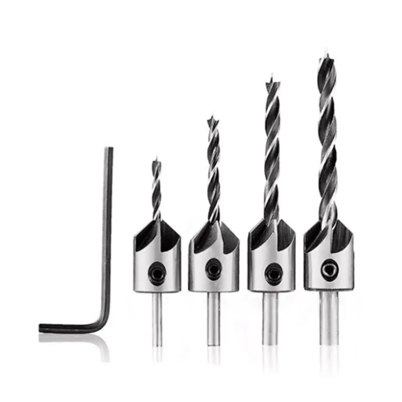 Three Pointed Woodworking Countersink Drill Bits