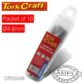 TORK CRAFT DOUBLE END STUBBY HSS 4.8MM PACKET OF 10 DR55048