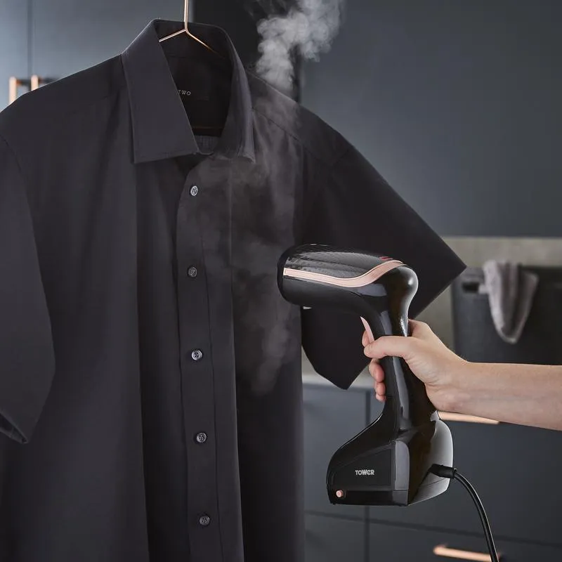 Tower Rose Gold Garment Steamer  - Black