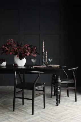 Traditional Black Oak Dining Table