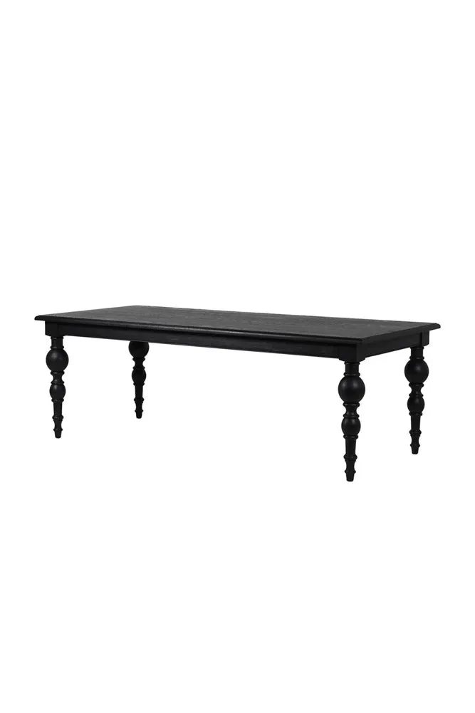 Traditional Black Oak Dining Table