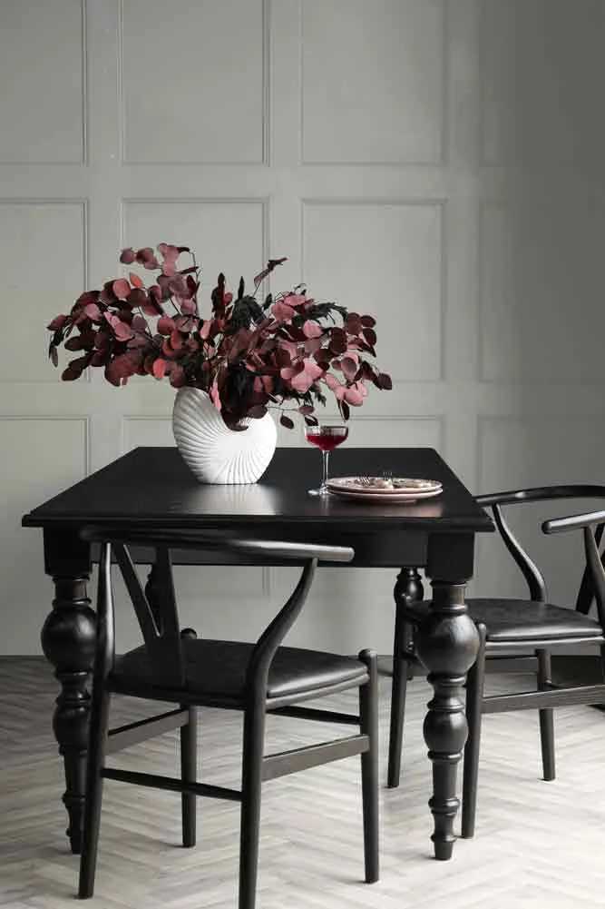 Traditional Black Oak Dining Table