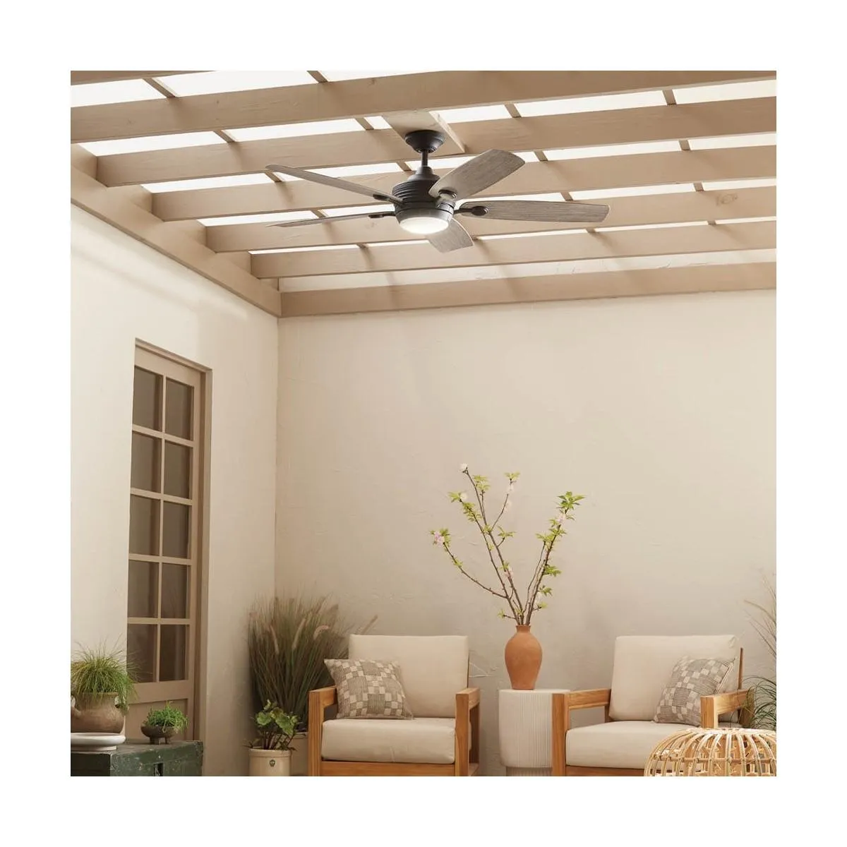 Tranquil Weather  56 Inch Olde Bronze LED Wet Rated Ceiling Fan with Remote