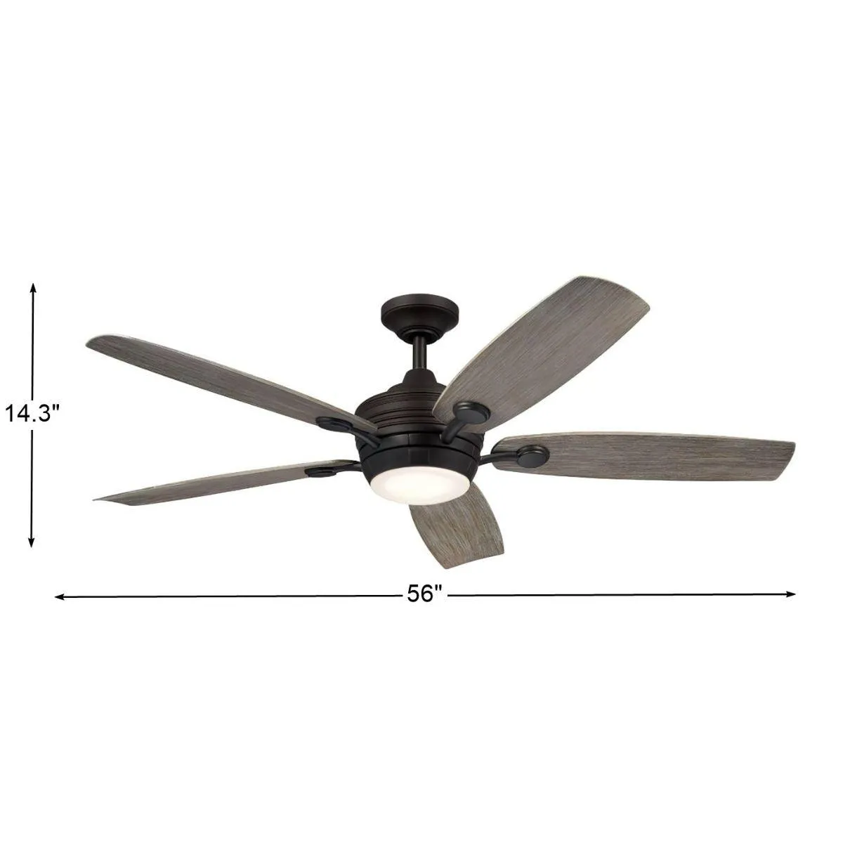 Tranquil Weather  56 Inch Olde Bronze LED Wet Rated Ceiling Fan with Remote