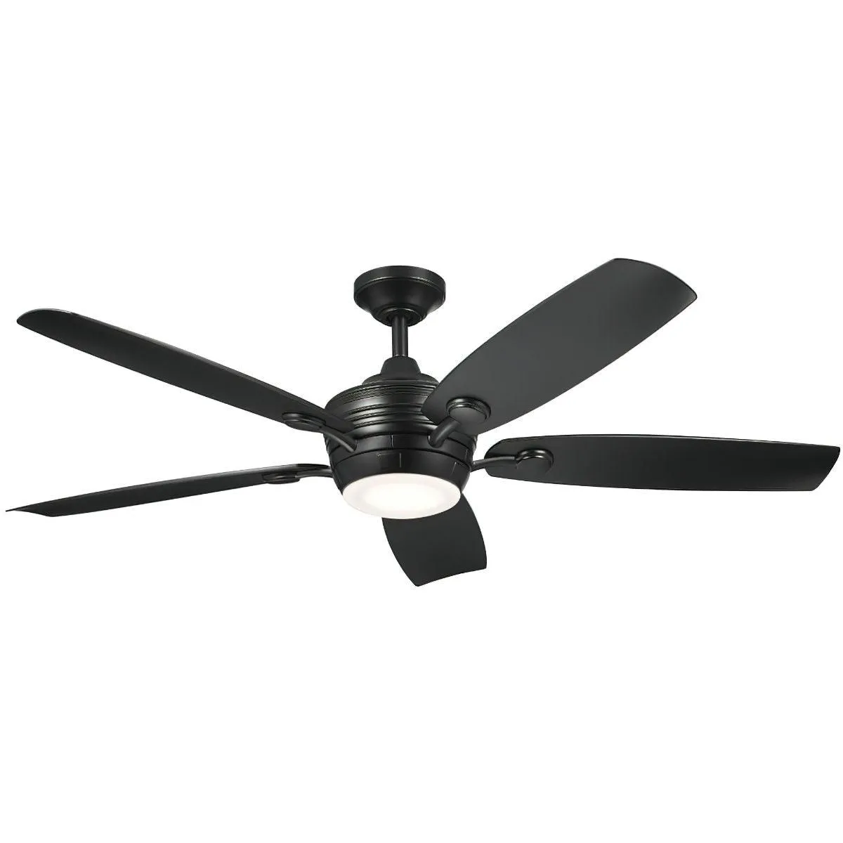 Tranquil Weather  56 Inch Satin Black LED Wet Rated Ceiling Fan with Remote